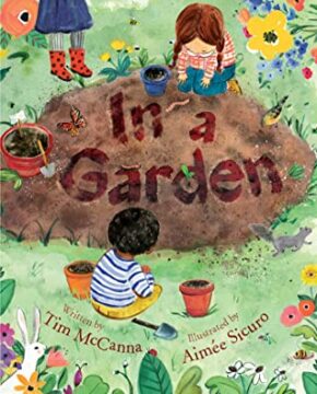 In a garden book cover.