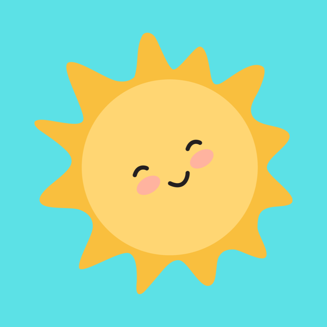 yellow sun on a teal background