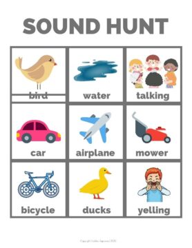 Sound hunt activity grid. 