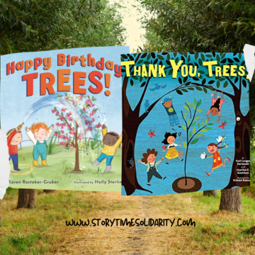 Happy birthday, trees and Thank you, trees book covers.