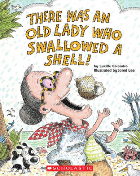 There was an old lady who swallowed a shell book cover.