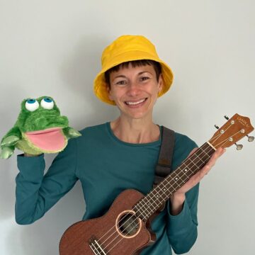 Ms. Christina with Al and ukulele