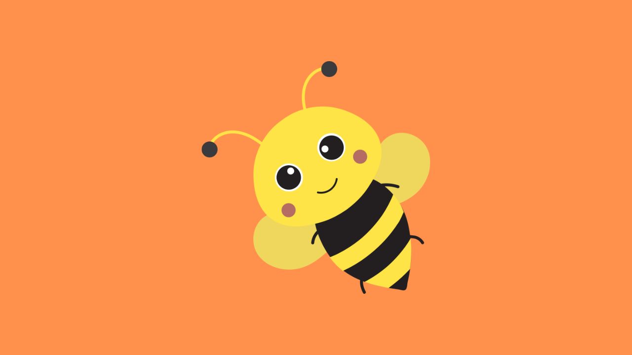 bee on orange background