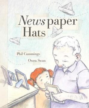 Newspaper hats book cover.