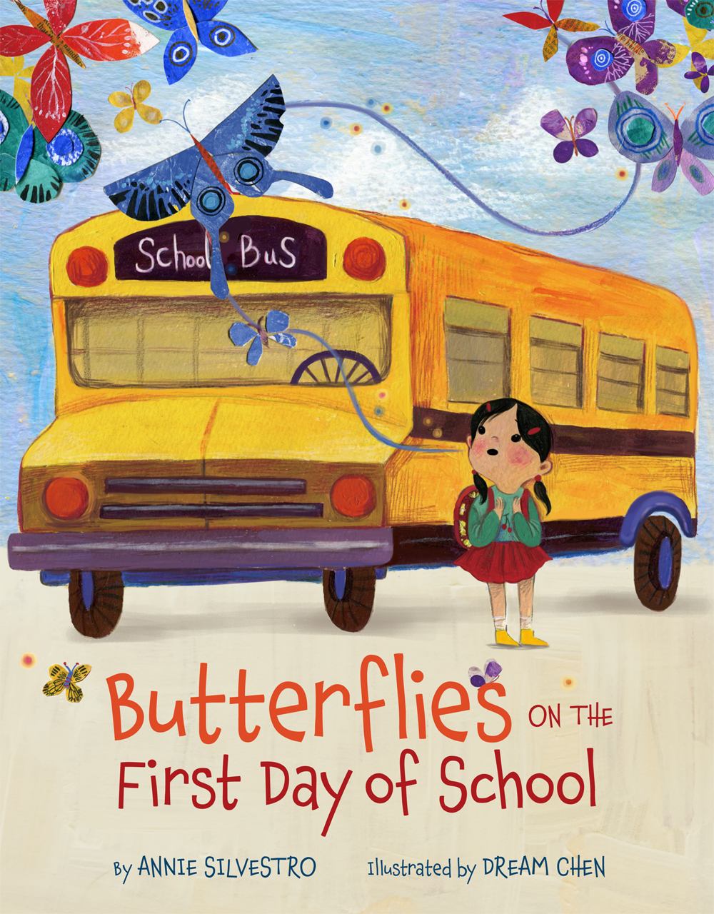Butterflies on the first day of school book cover.