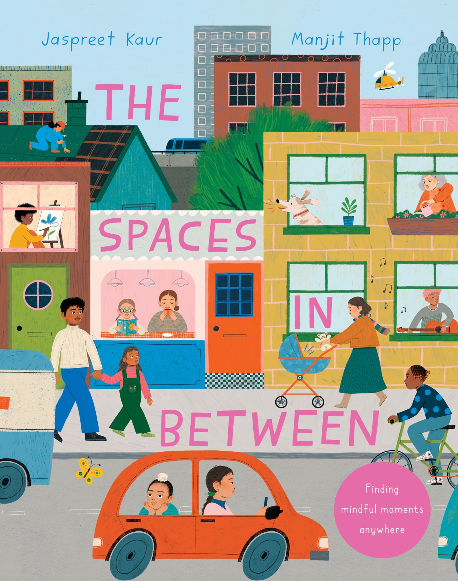 The spaces in between book cover.