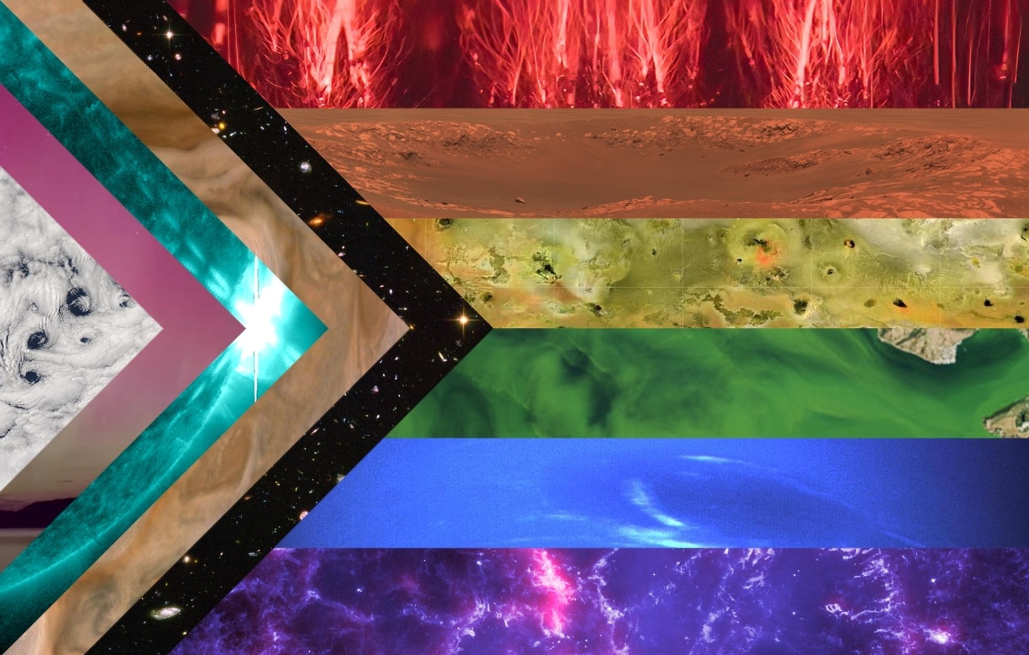 A Pride flag using NASA images.